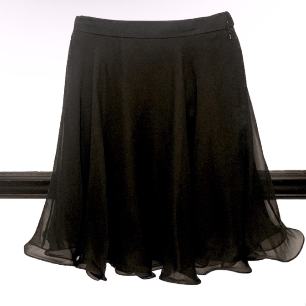 100% silk black tie skirt size 8